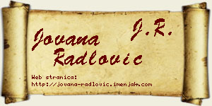 Jovana Radlović vizit kartica